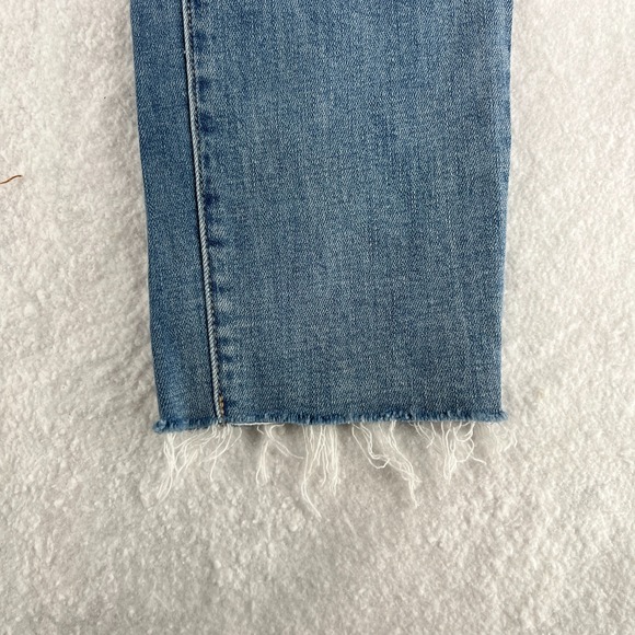 Soho High Waist Straight Jeans Womens‎ 2 Blue Denim Stretch Mid Rise Frayed Hem - Picture 3 of 14
